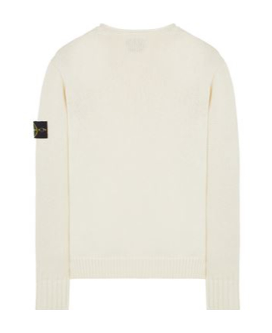 Stone Island Lightweight Geelong Wool Sweater In White