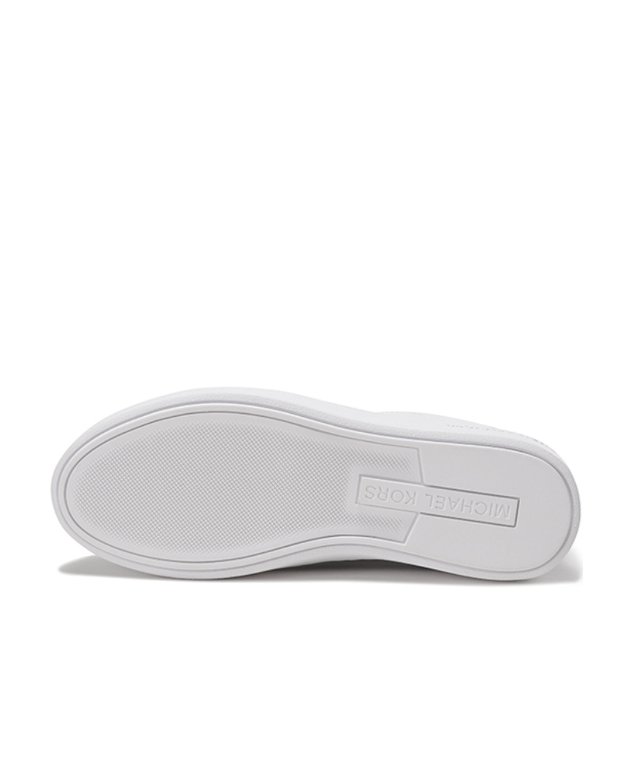 Michael Michael Kors Logo-charm Leather Sneakers In White