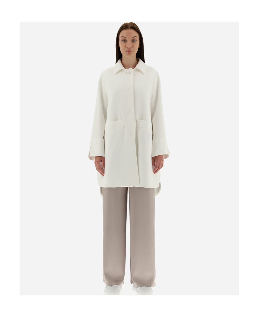 Herno Long-sleeve High-low Coat In Gray