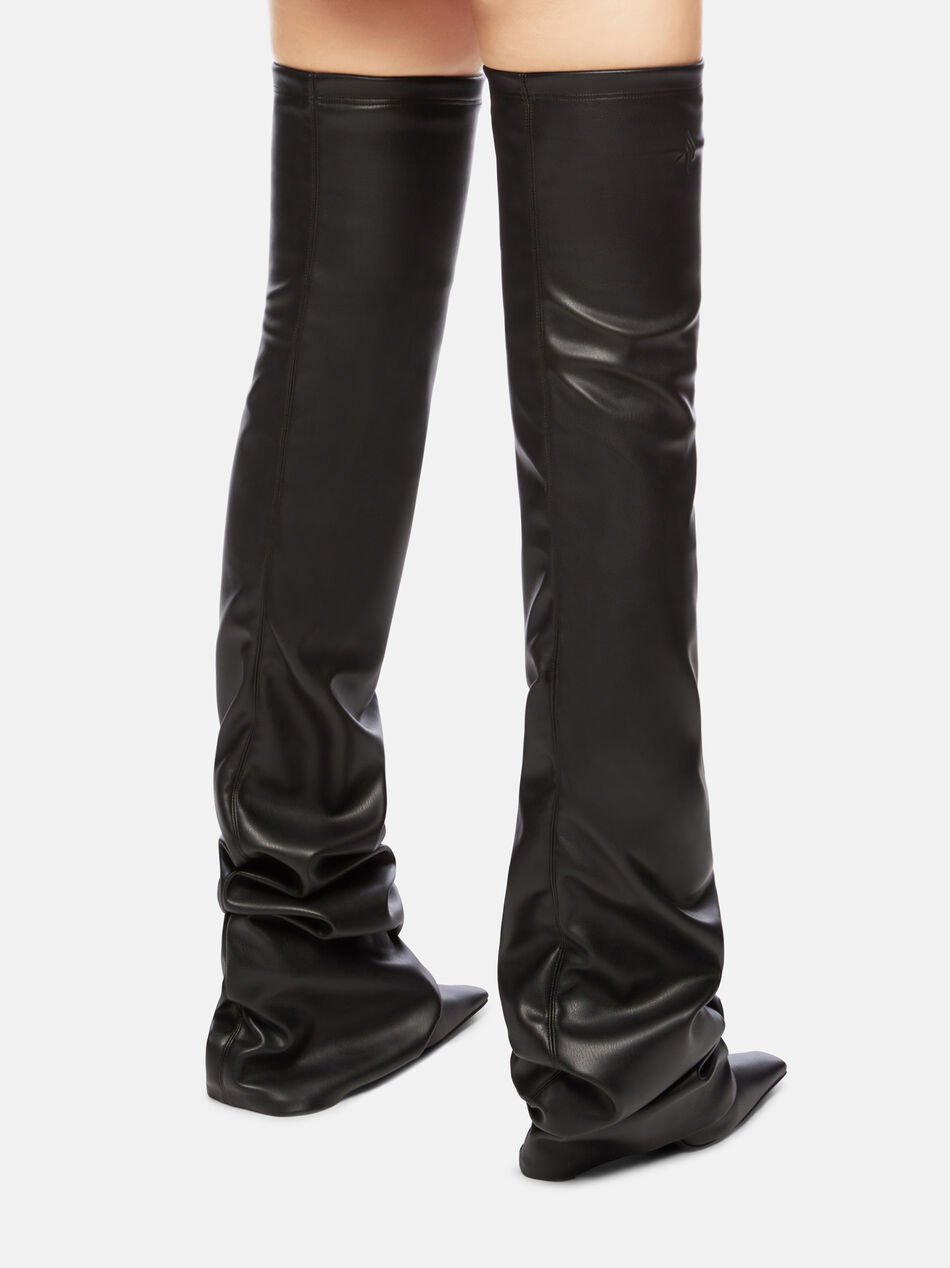 Attico Black "robin Otk" Thigh-high Boots In Black