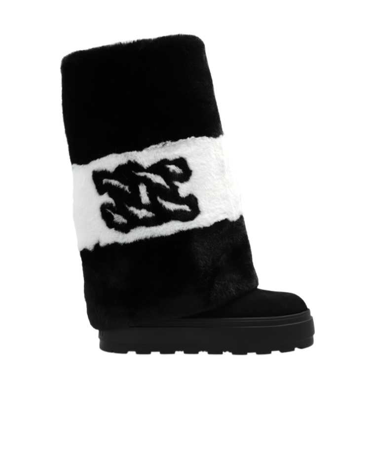 Casadei Logo-embroidered Boots In Black