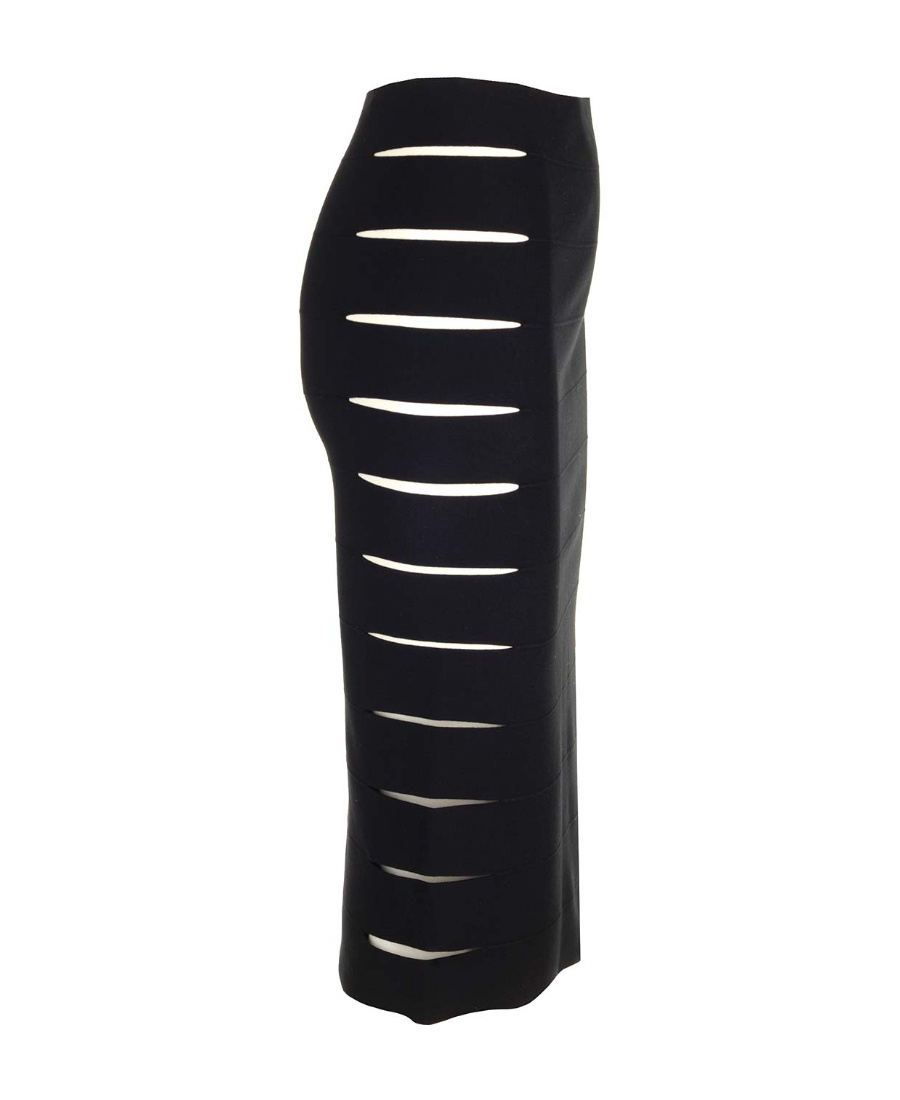 ALAÏA CUT-OUT BAND MIDI SKIRT