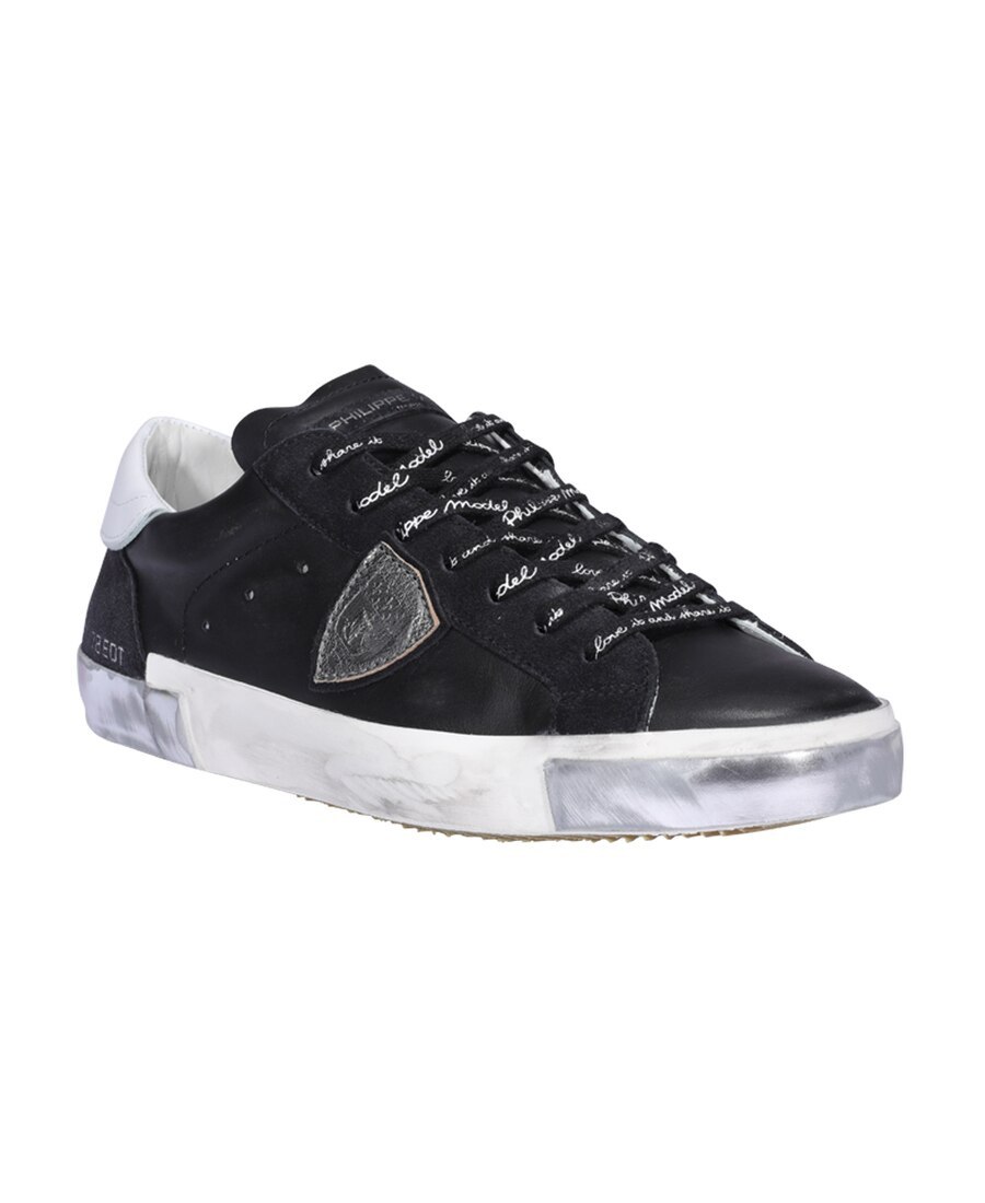 Philippe Model Distressed Low-top Trainers In Black