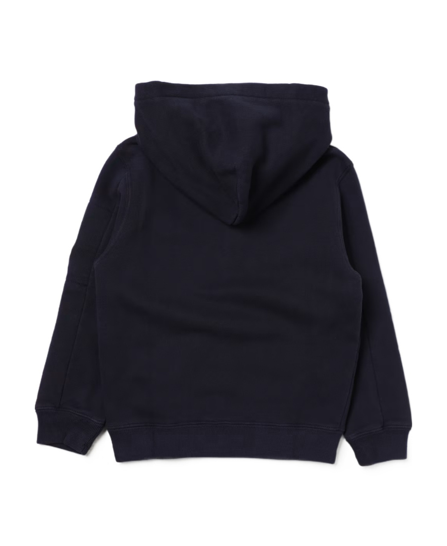 C.p. Company Logo Logo Hooded Sweater In Black