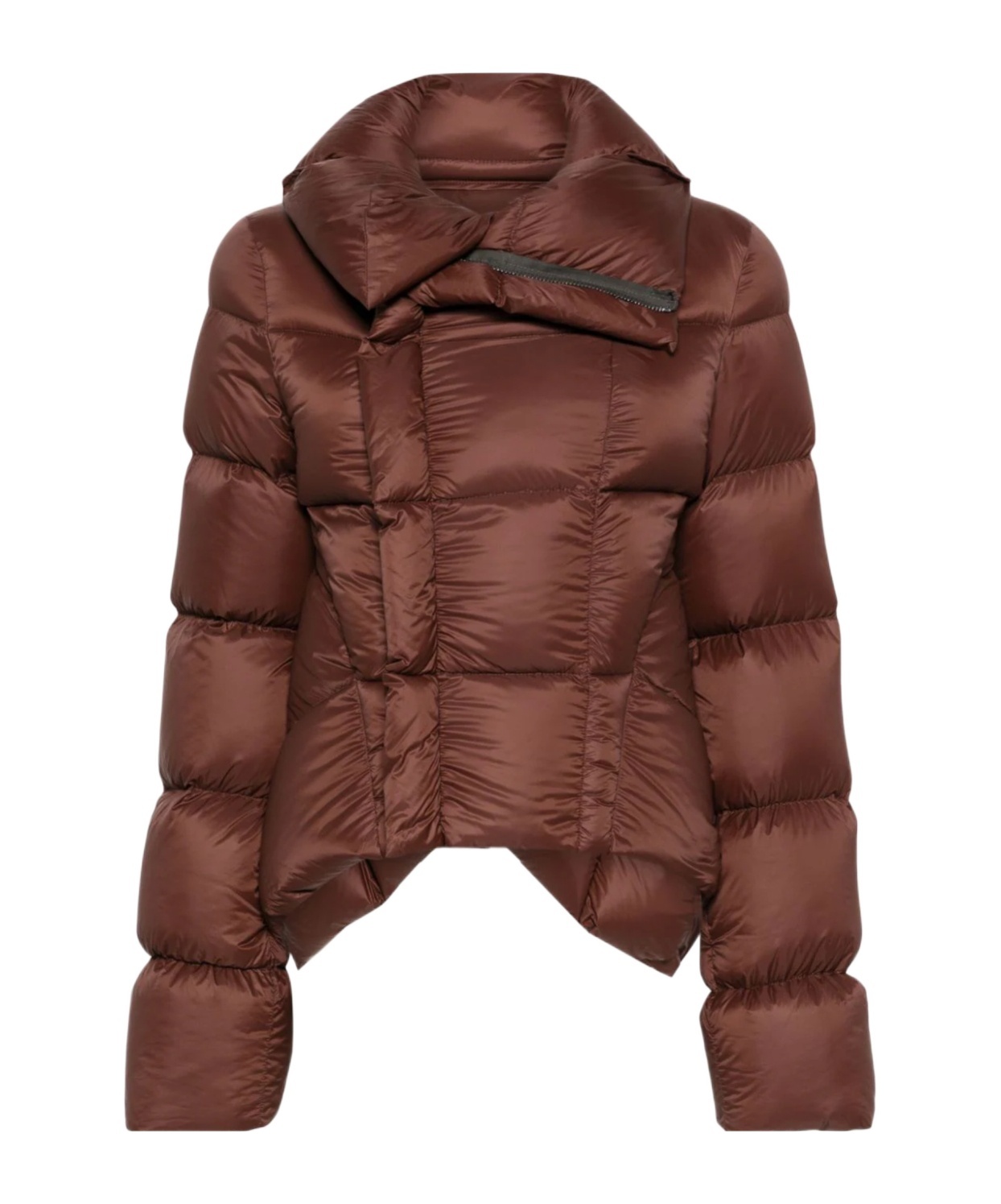 Rick Owens Turtle Oversized Cropped Down Jacket In Brown