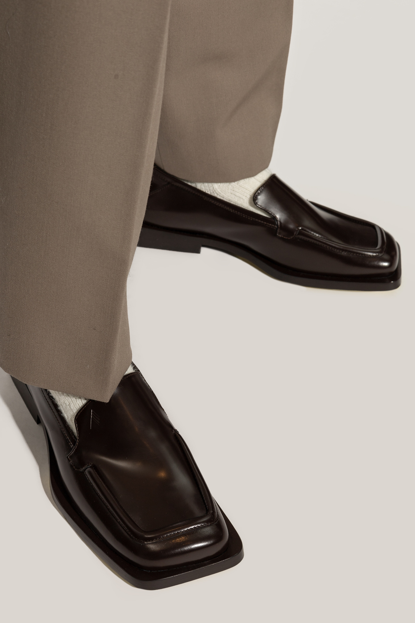 Attico The  Square-toe Loafers In Black