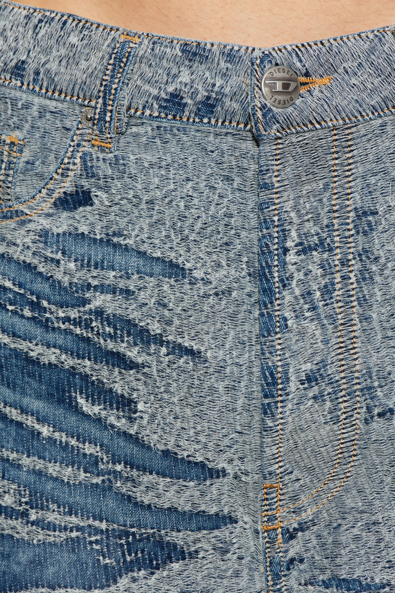 Diesel Denim Shorts Distressed Detailing In Gray
