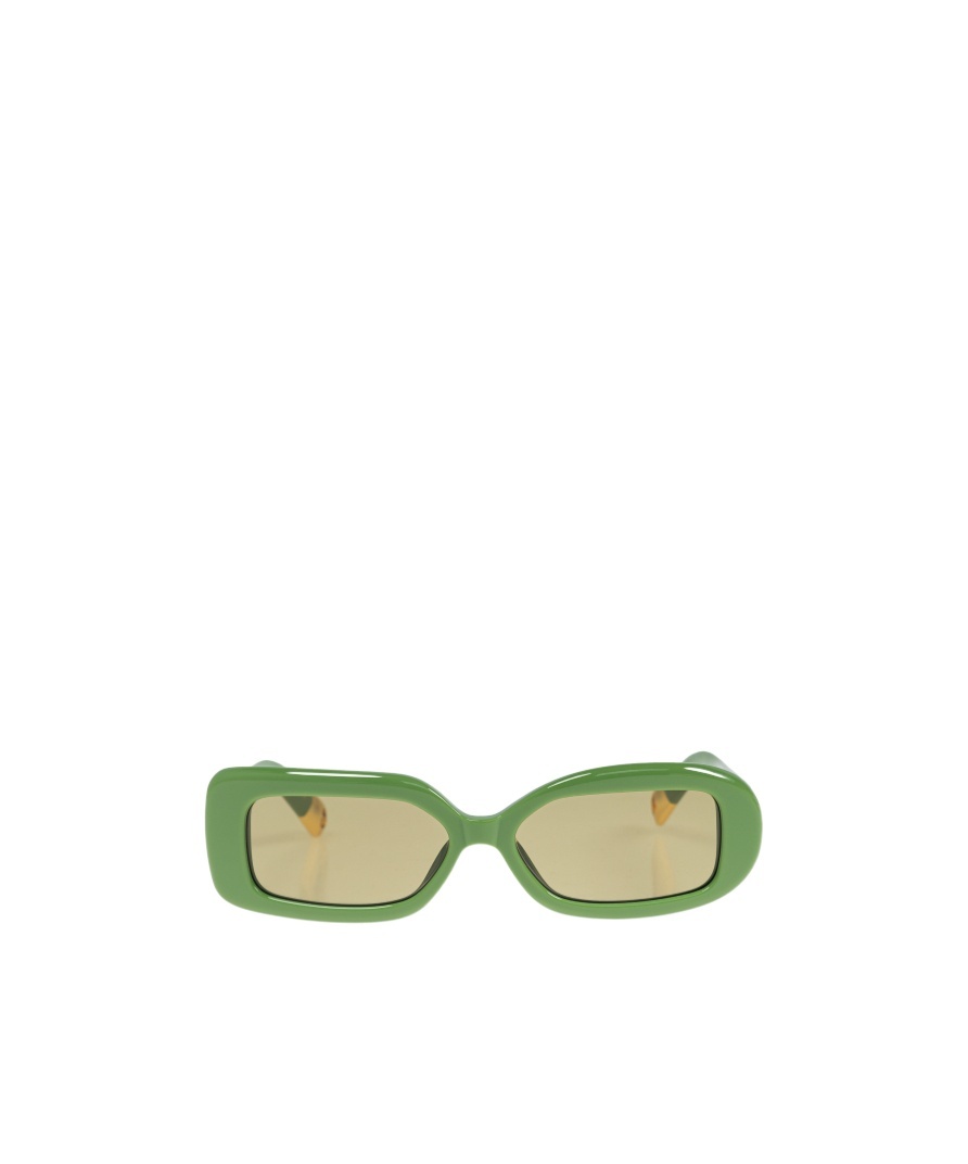 Jacquemus Green 'les Lunettes Rond Carré' Sunglasses In Green