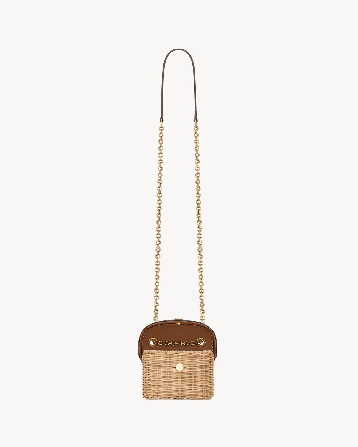 Saint Laurent June Micro Box In Osier In Brown