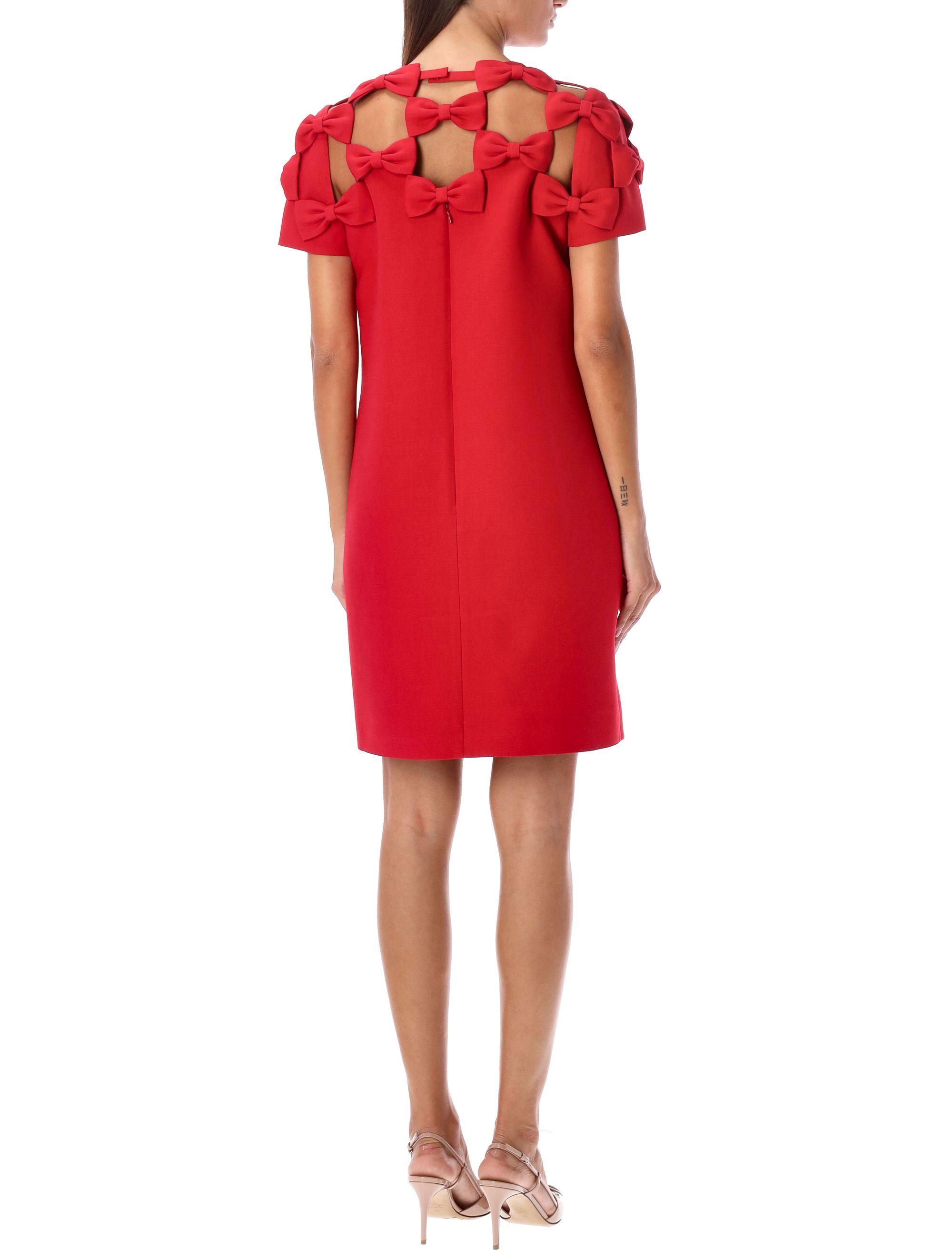 Valentino Bow Cut-out Minidress In Red
