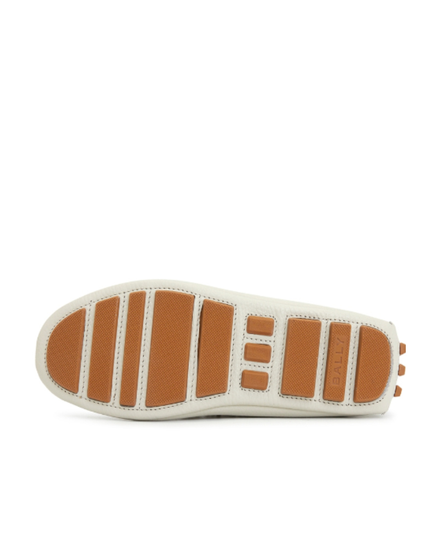Bally Round-headed Flat Shoes In White