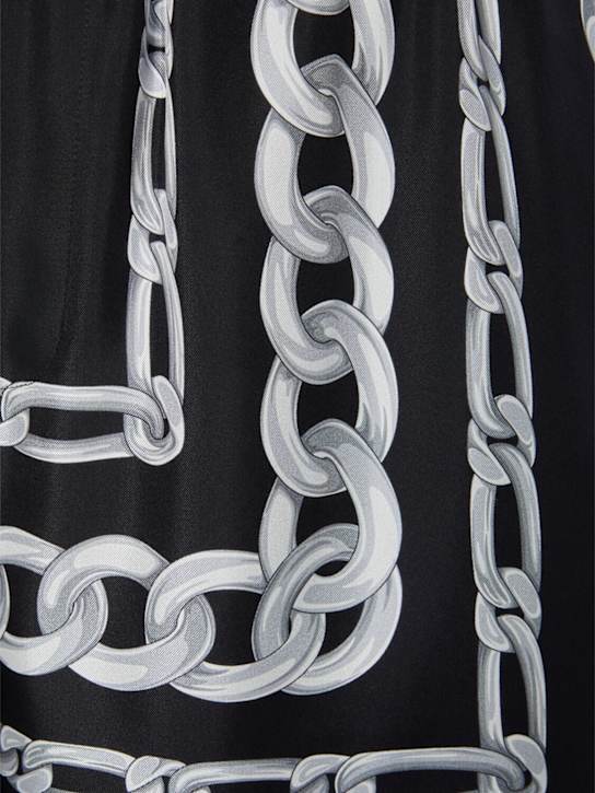 Versace Men Medusa Chains Silk Shorts In Black