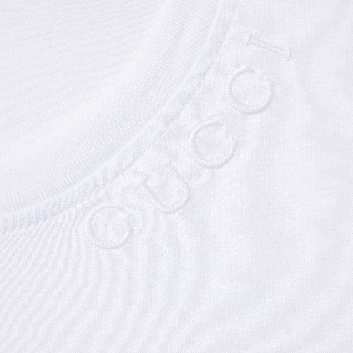 Gucci Cotton Jersey Top Crew Neck Short Sleeves In White