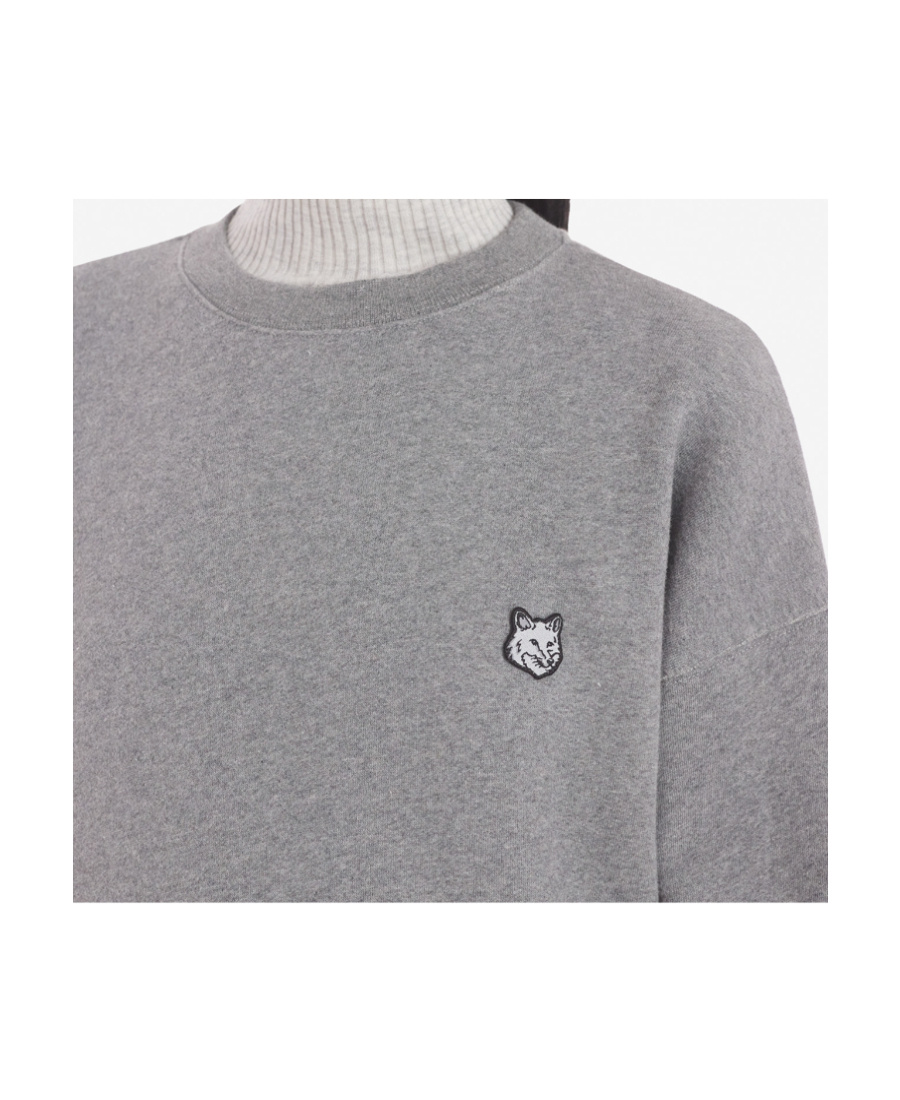 MAISON KITSUNÉ FOX-PATCH MÉLANGE COTTON SWEATSHIRT