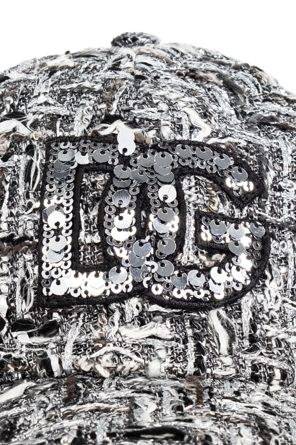 Shop Dolce & Gabbana Sequinned Cap In Gray