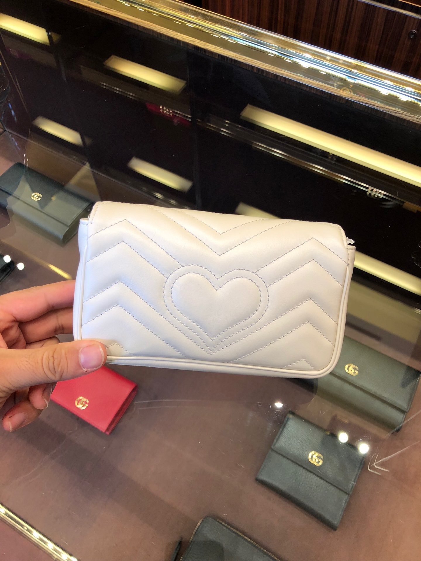 Gucci Gg Marmont Super Mini Matelasse Leather Shoulder Bag In White