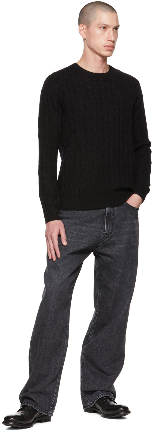 Shop Polo Ralph Lauren Cable-knit Cashmere Jumper In Black