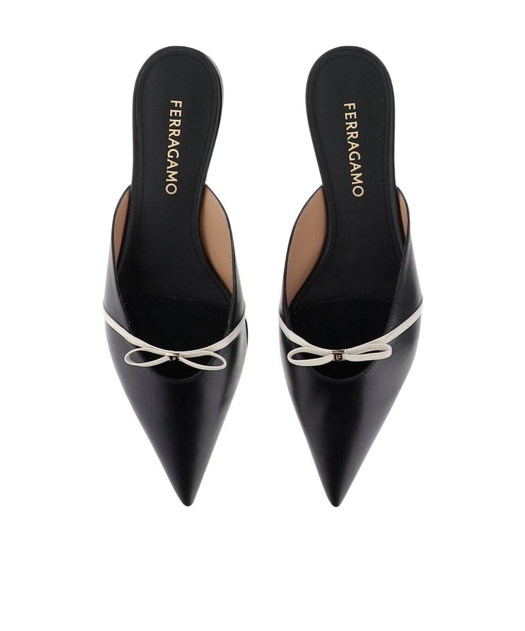Ferragamo Pointed Muller Shoes In Black