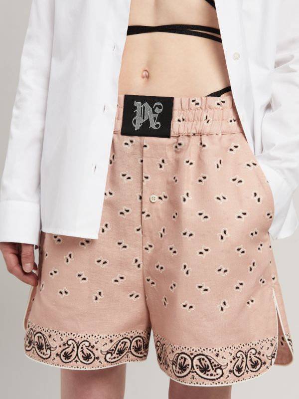 Palm Angels Paisley Boxer Shorts In Nude