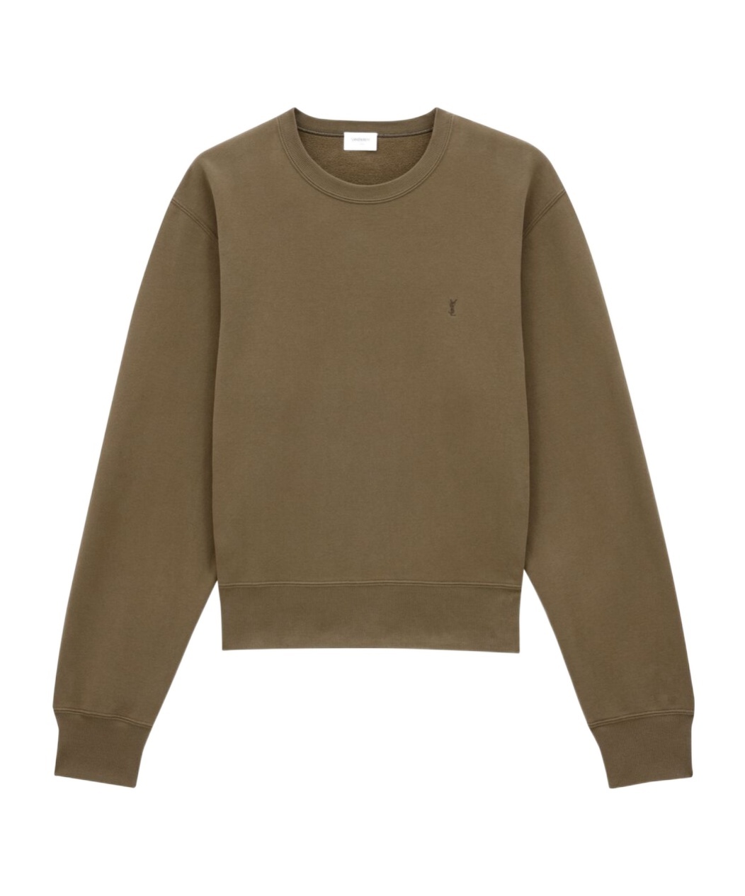 Saint Laurent Cassandre-embroidered Sweatshirt In Green