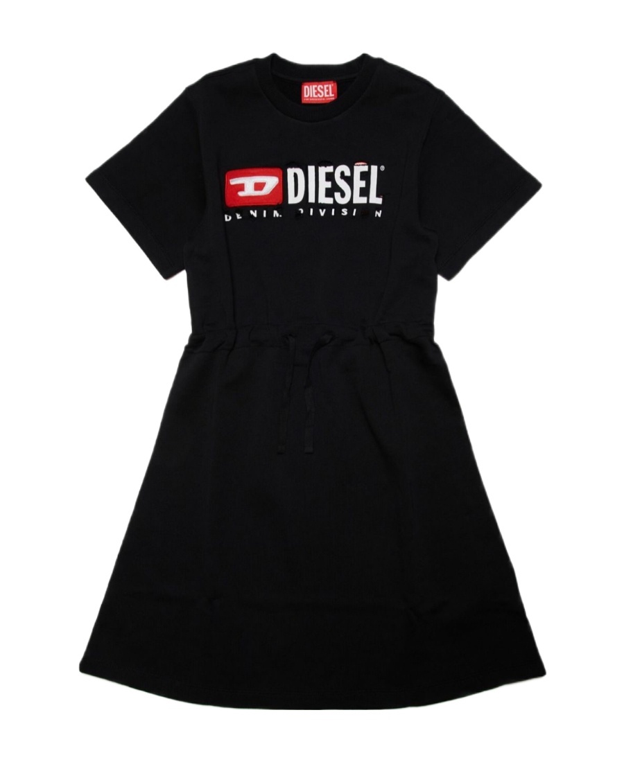 Diesel Dempy Cotton Dress In Black