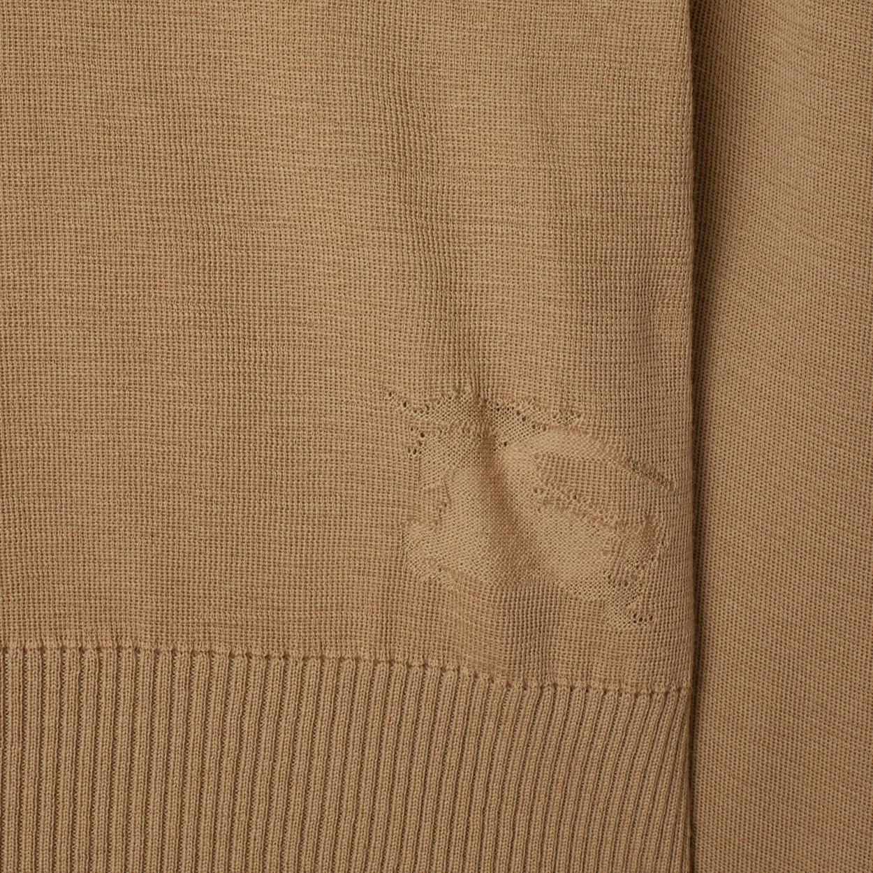 Burberry High-neck Wool Sweater With Logo Intarsia In Brown