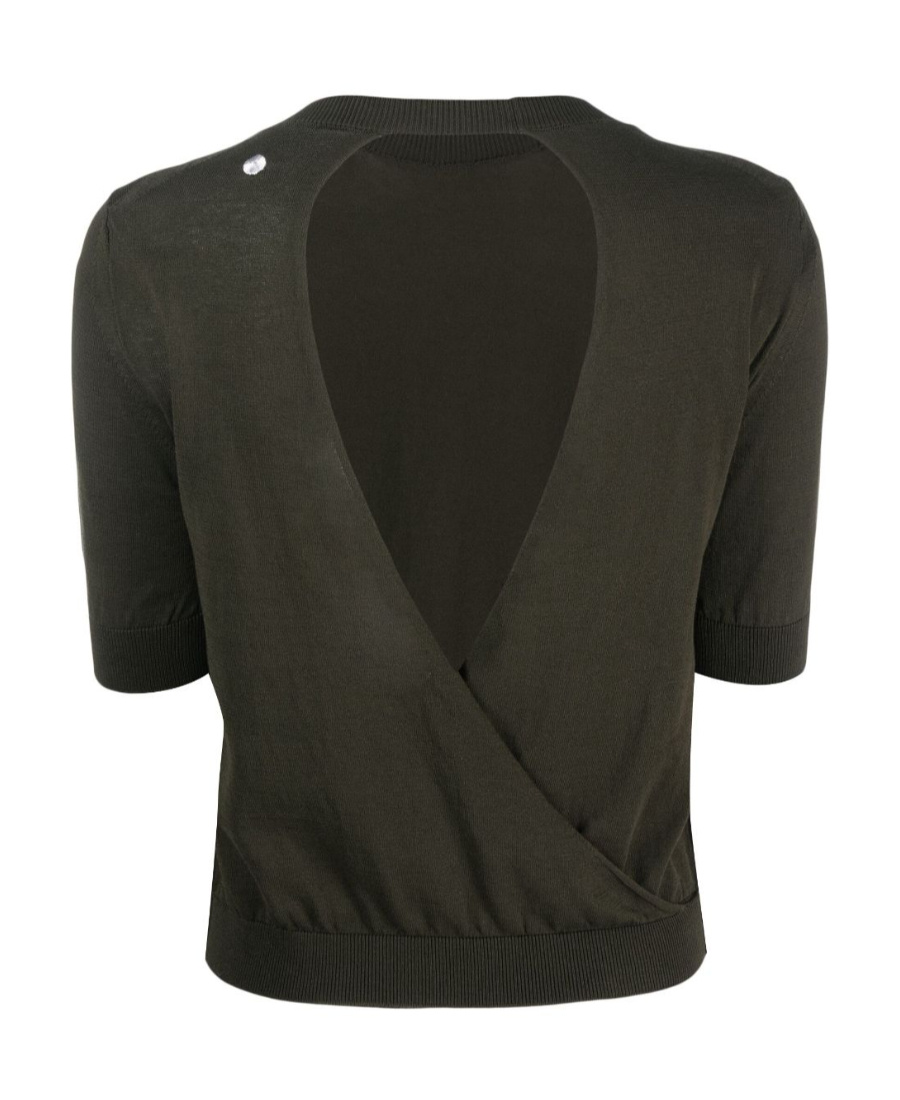 Semicouture Round Neck Sweater In Green