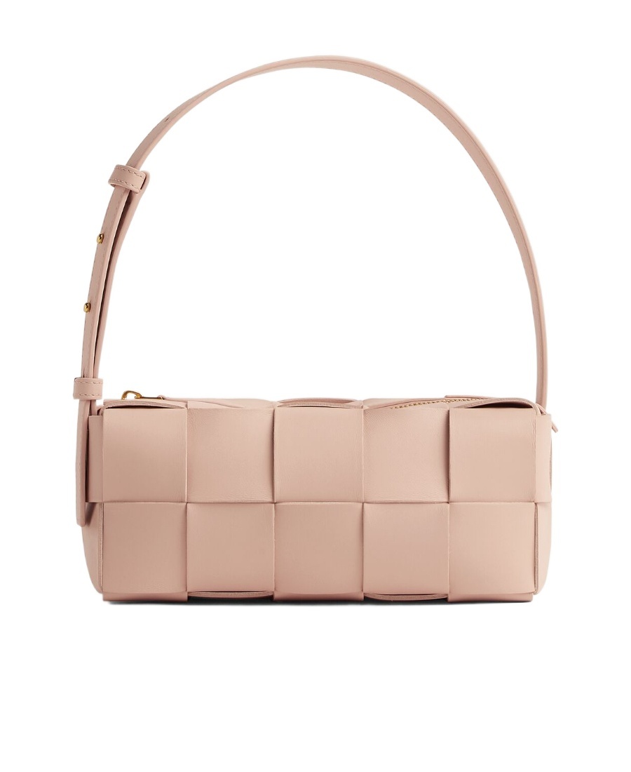 Shop Bottega Veneta Small Brick Cassette Shoulder Bag In Nude