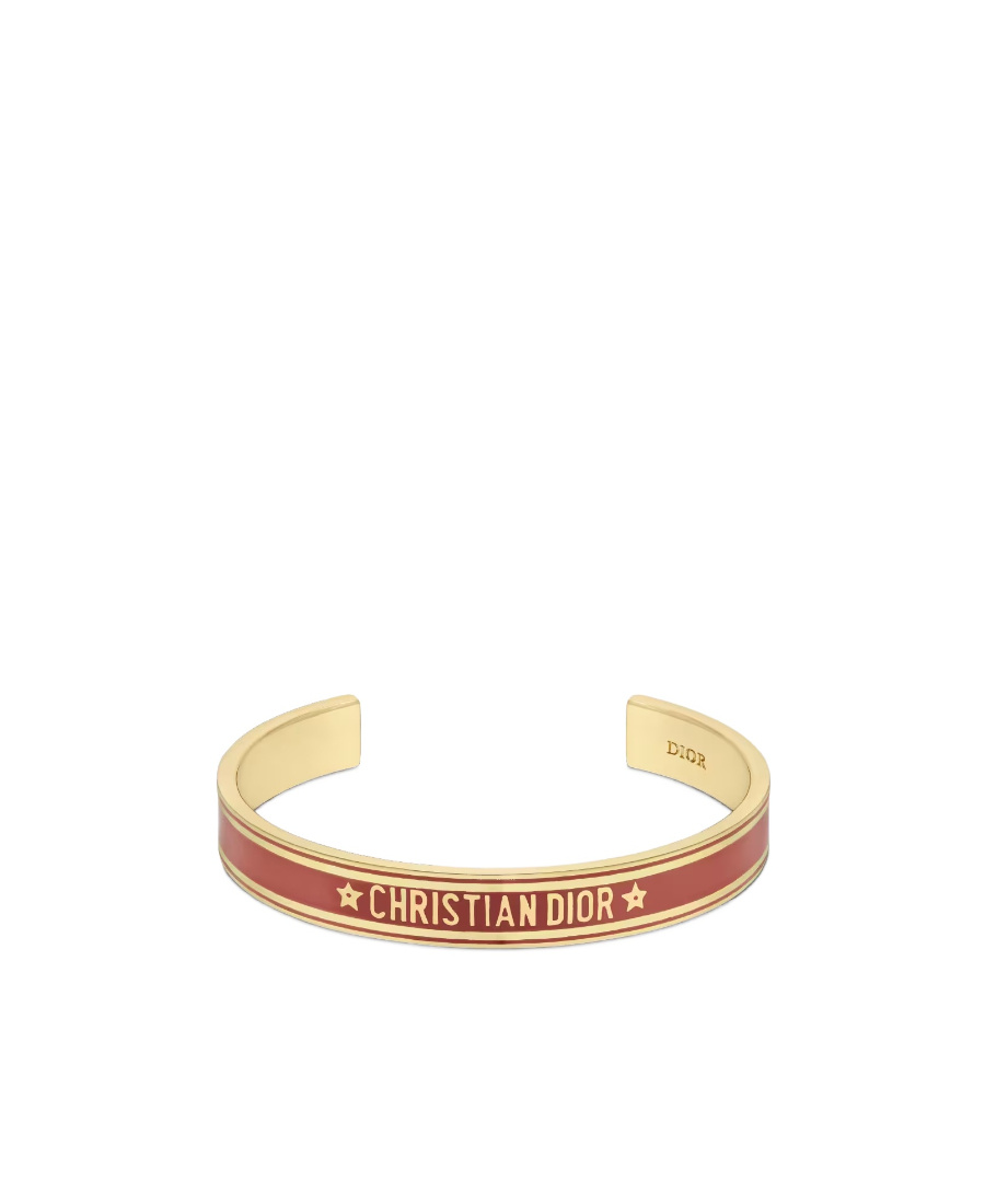 Dior Code Logo C-shaped Bracelet In Yellow