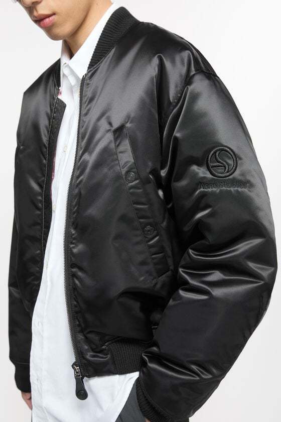 Shop Acne Studios Down Bomber Jacket In Black