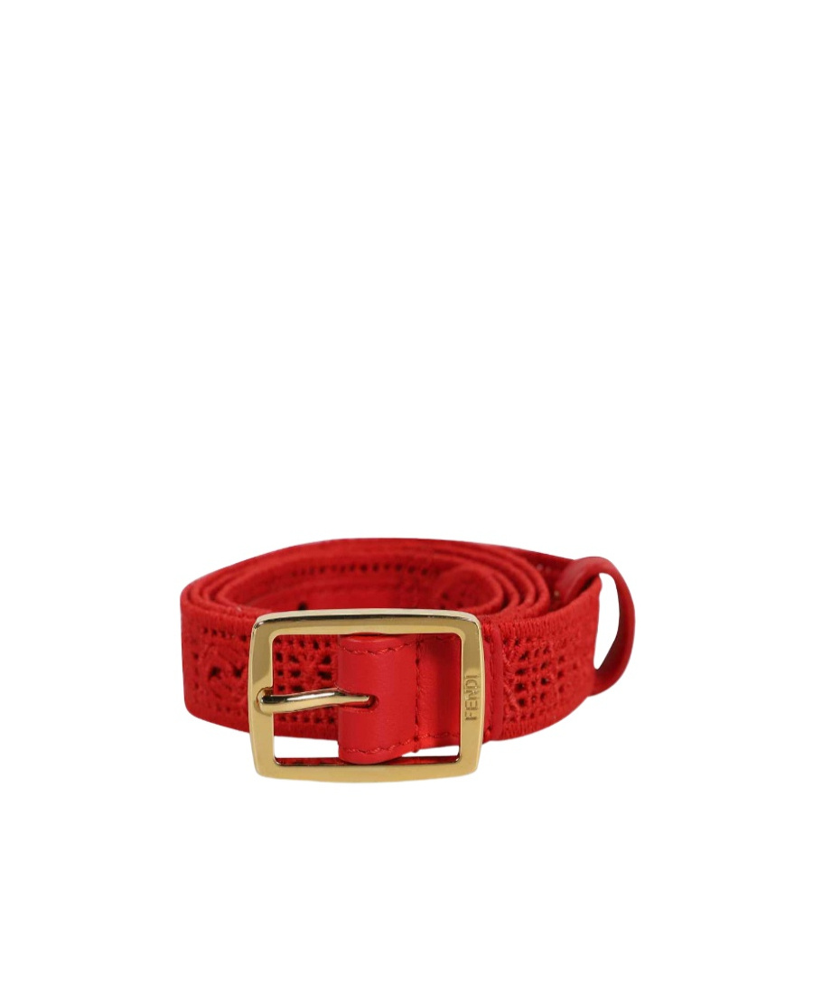 Fendi Logo Belt In Red