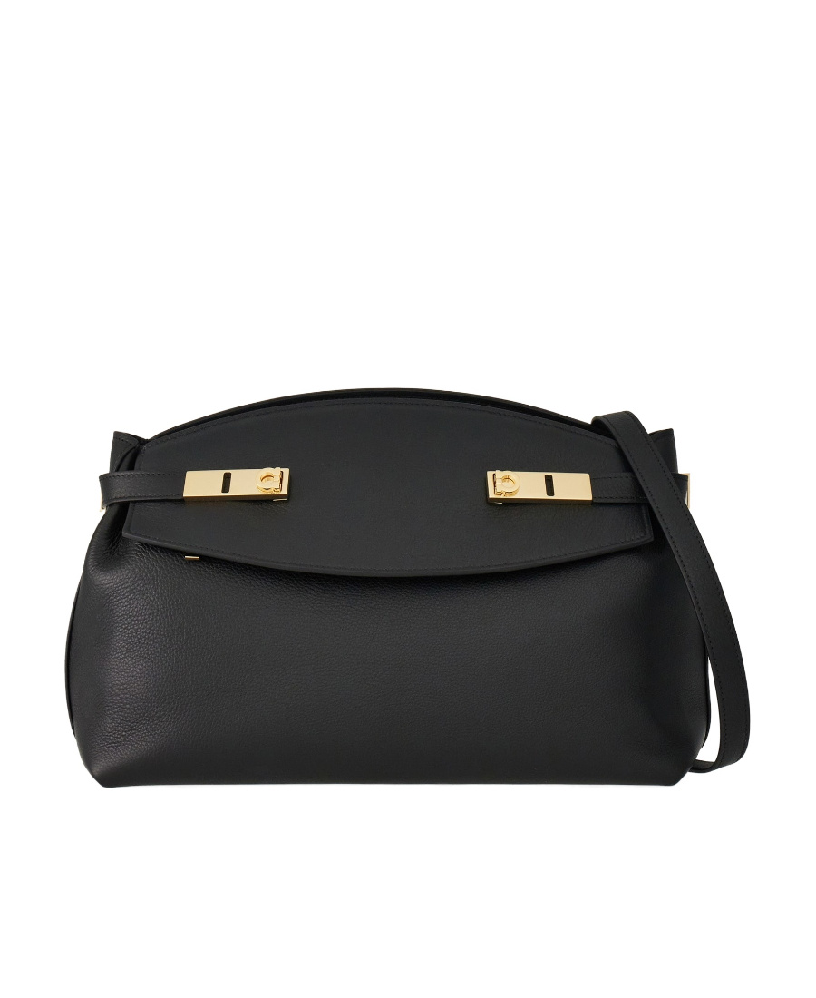 Ferragamo Hug Shoulder Bag In Black