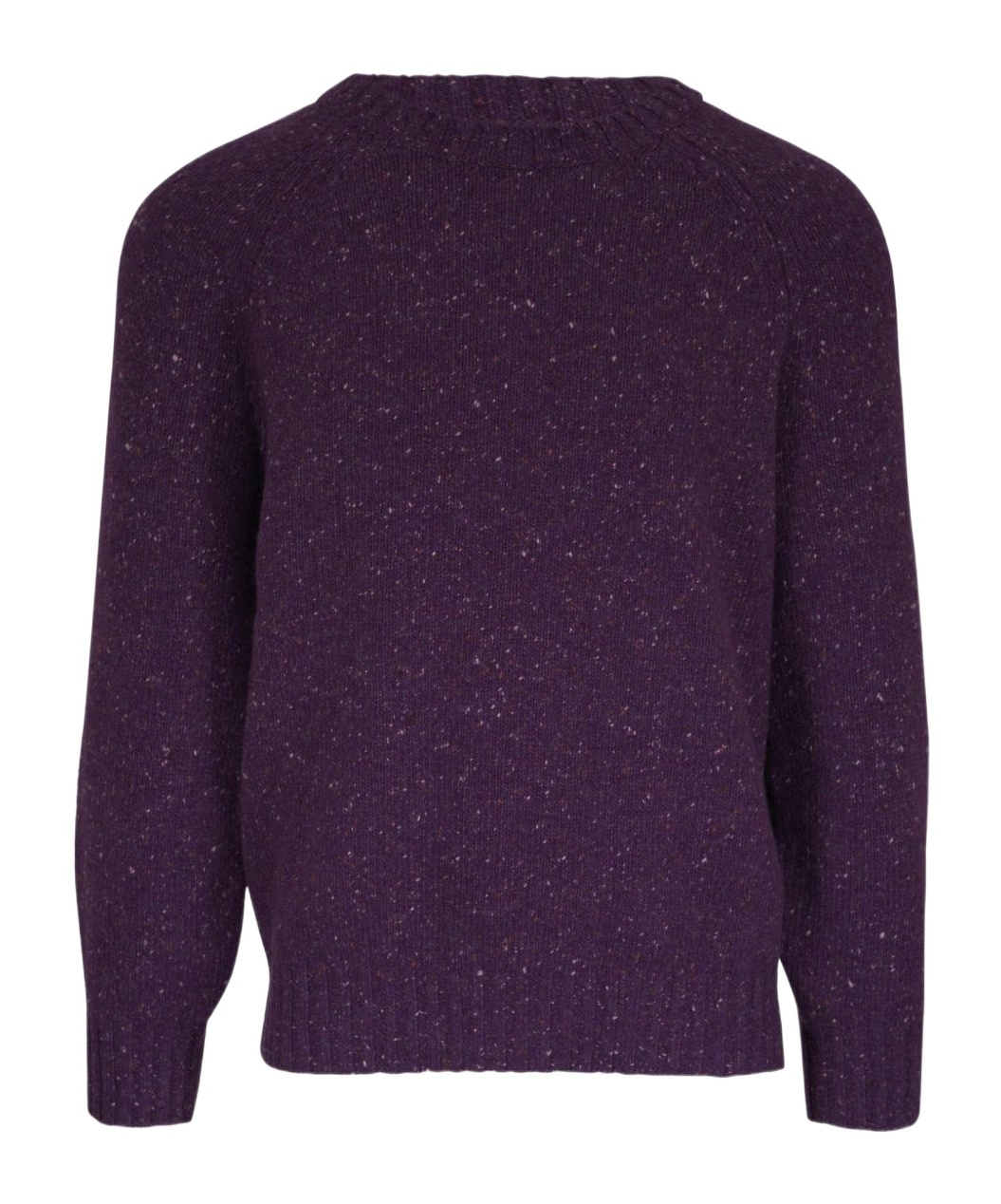 Brunello Cucinelli Crewneck Sweater With Raglan Sleeves And Speckled Pattern In Burgundy