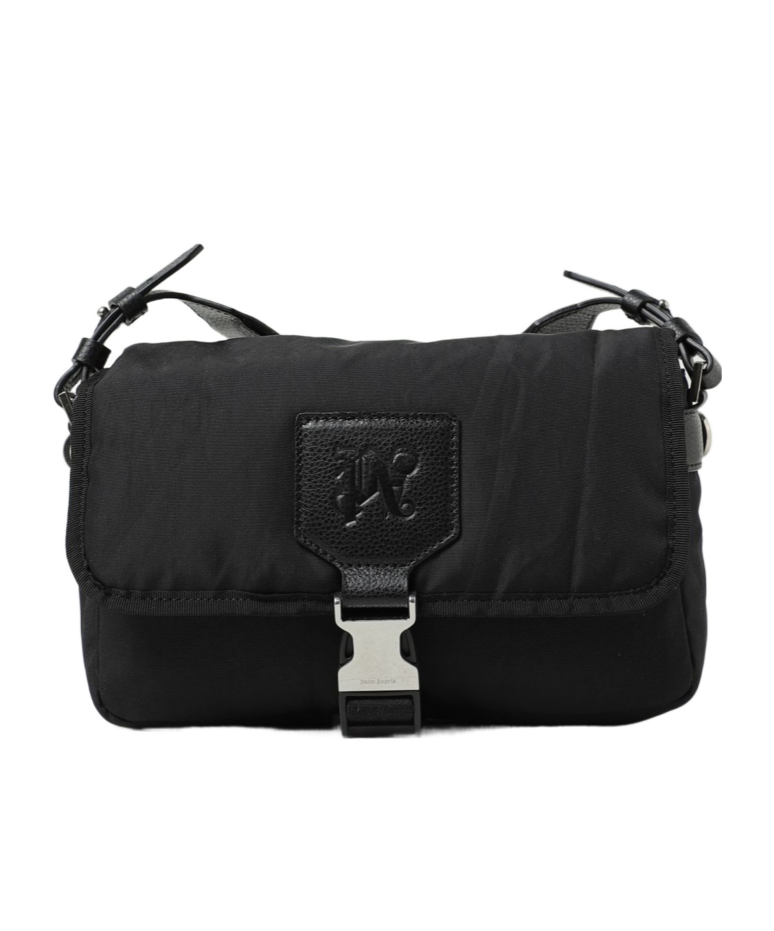 Palm Angels Monogram-debossed Shoulder Bag In Black