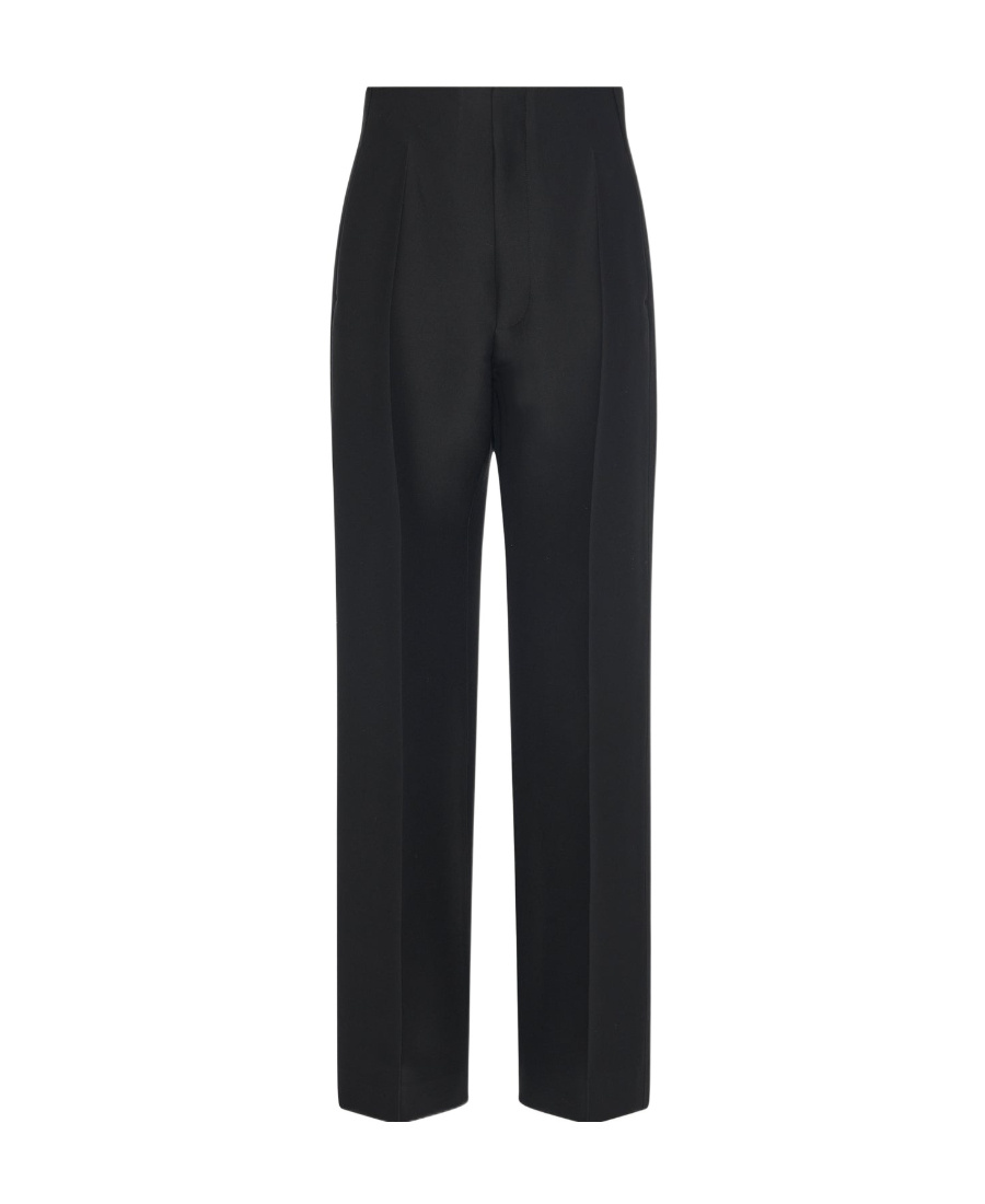 The Row Roger Wool-silk Twill Straight-leg Pants In Black