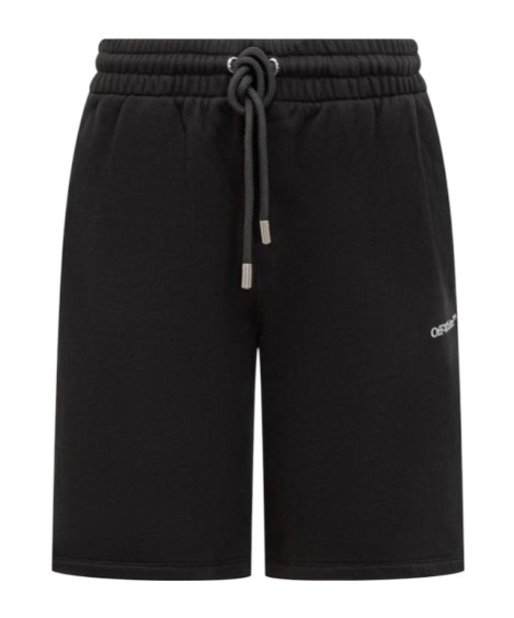Off-white Logo Detailed Drawstring Shorts In Black