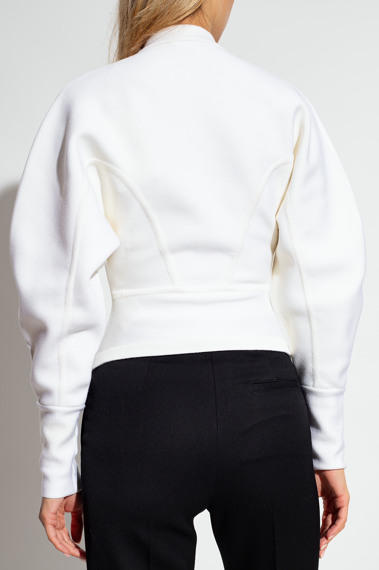 Ferragamo Asymmetrical Buttoned Wool-blend Cardigan In White