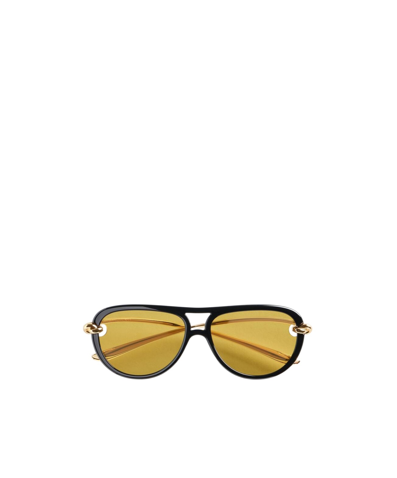 Bottega Veneta New Knot Aviator-style Acetate And Gold-tone Sunglasses In Black