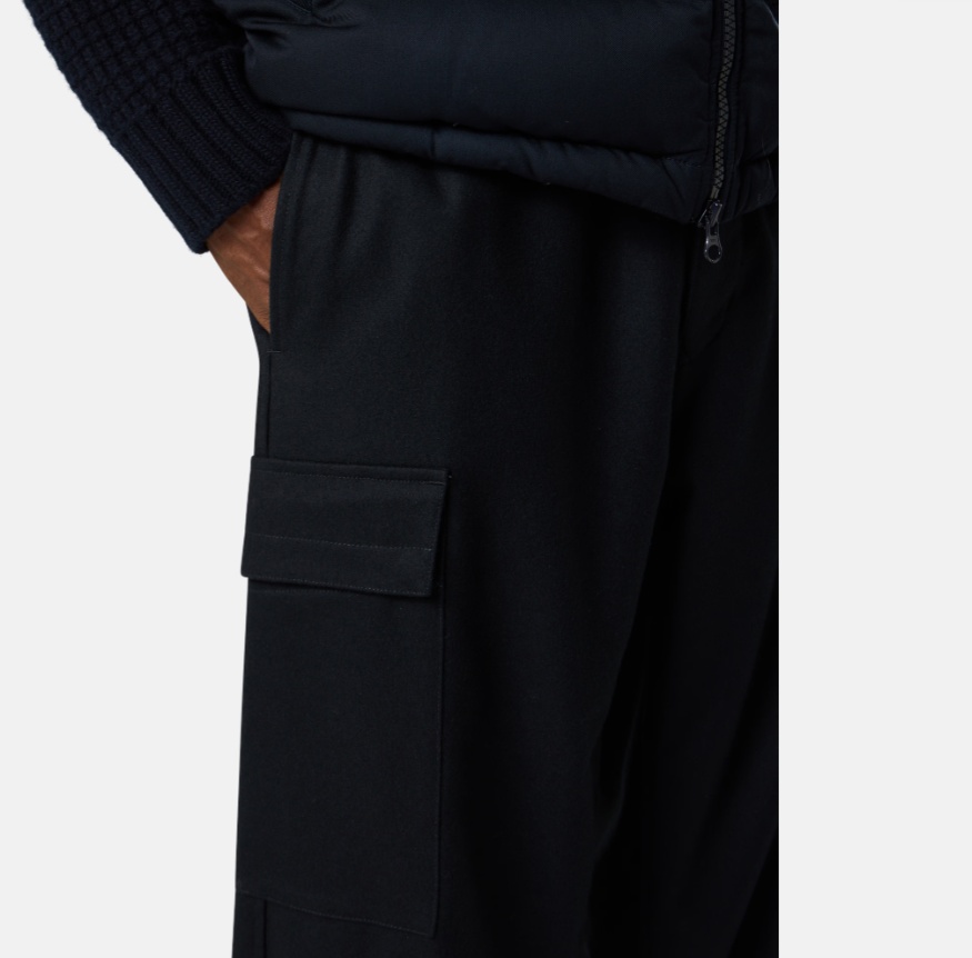 Stone Island Loose-fit Cargo Trousers With Elasticated Zipped Cuffs In Black