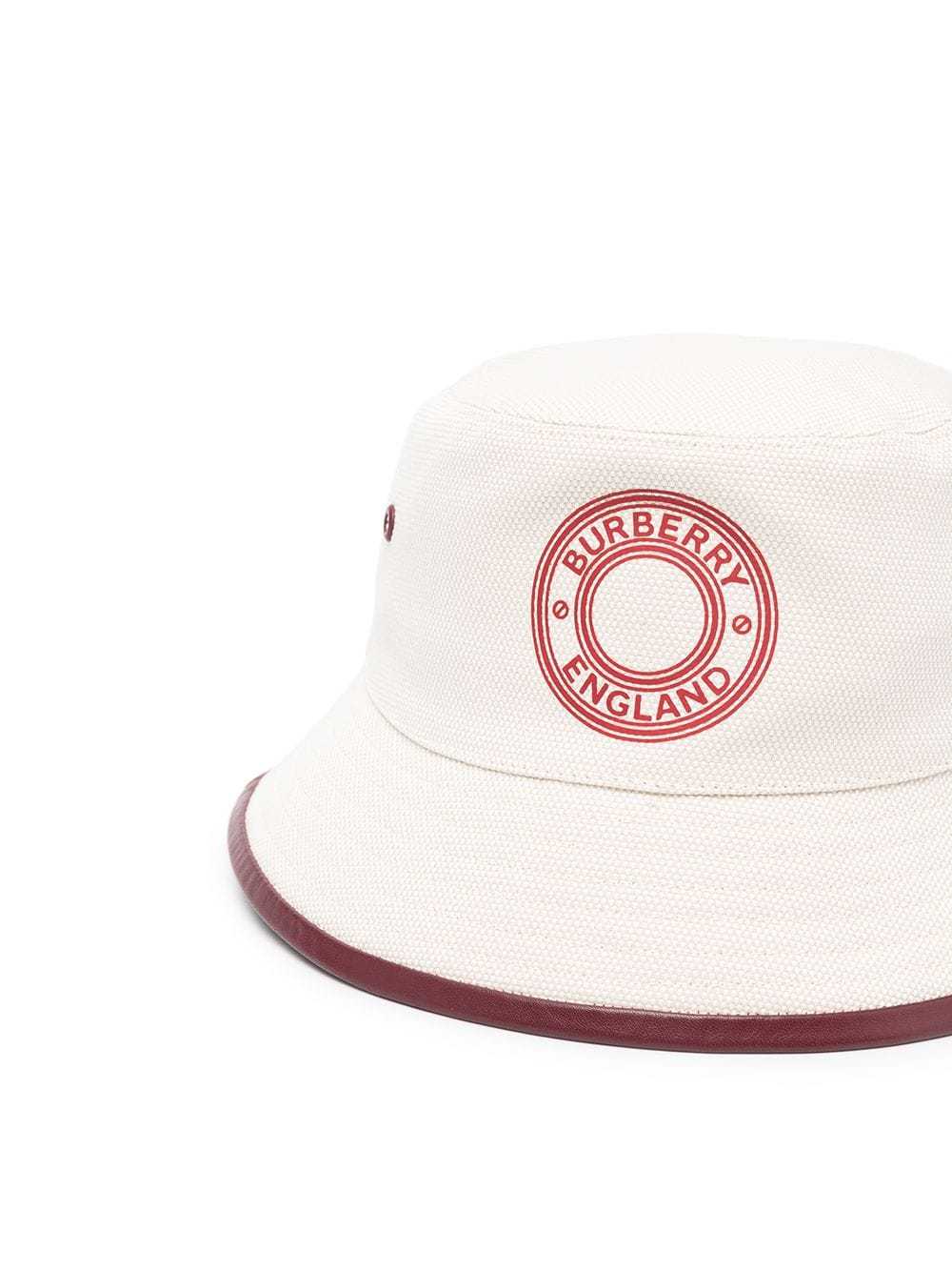 Burberry Logo Print Bucket Hat In White