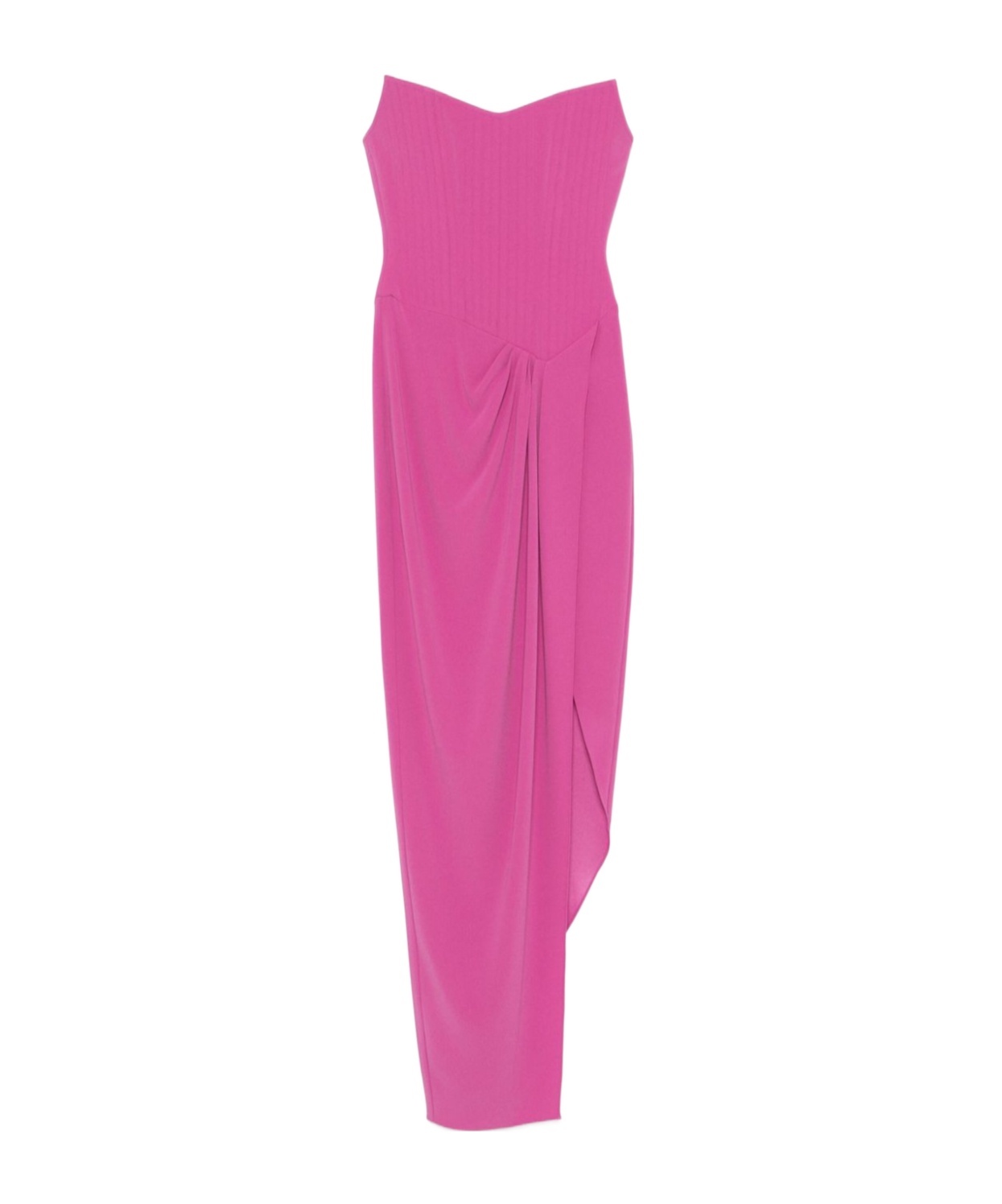 Alex Perry Strapless Corset Asymmetrical Maxi Dress In Pink