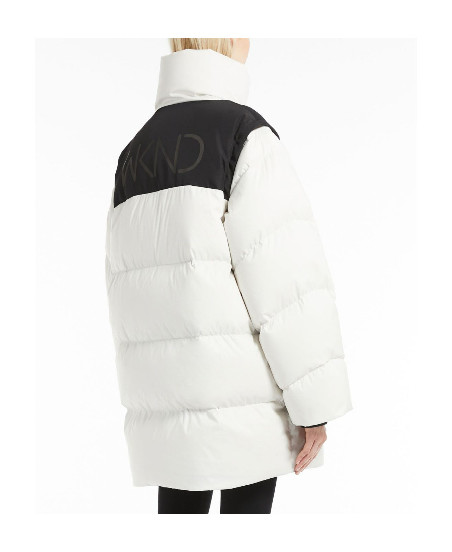 Weekend Max Mara Down Jacket With Logo Collar In White