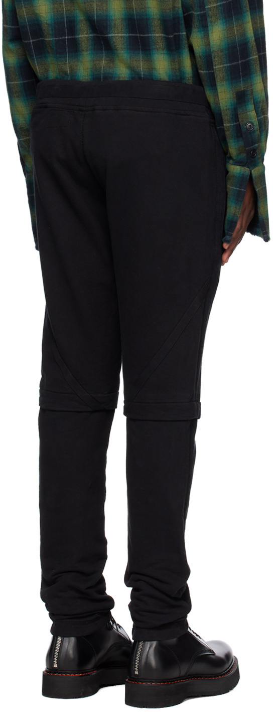 Greg Lauren Fleece Drawstring-waistband Trousers In Black