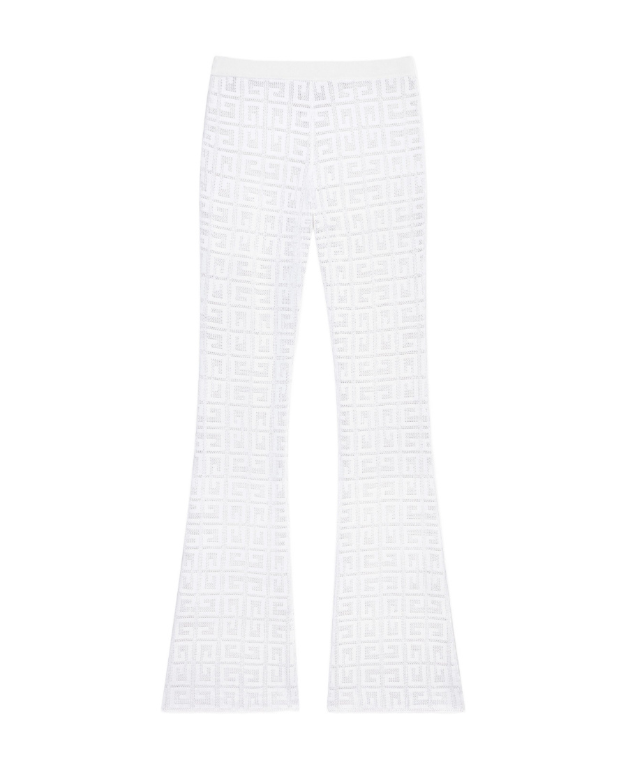 Givenchy Monogrammed Elastic Waistband Trousers In White