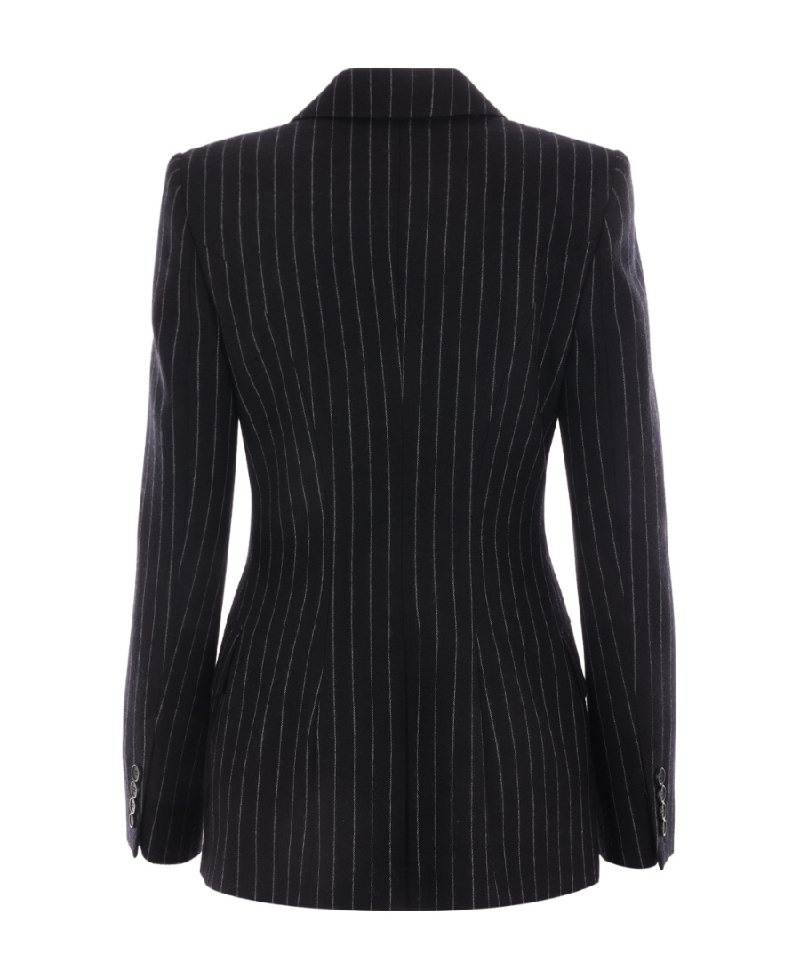 Alexander Mcqueen Striped Double-breasted Blazer In Black