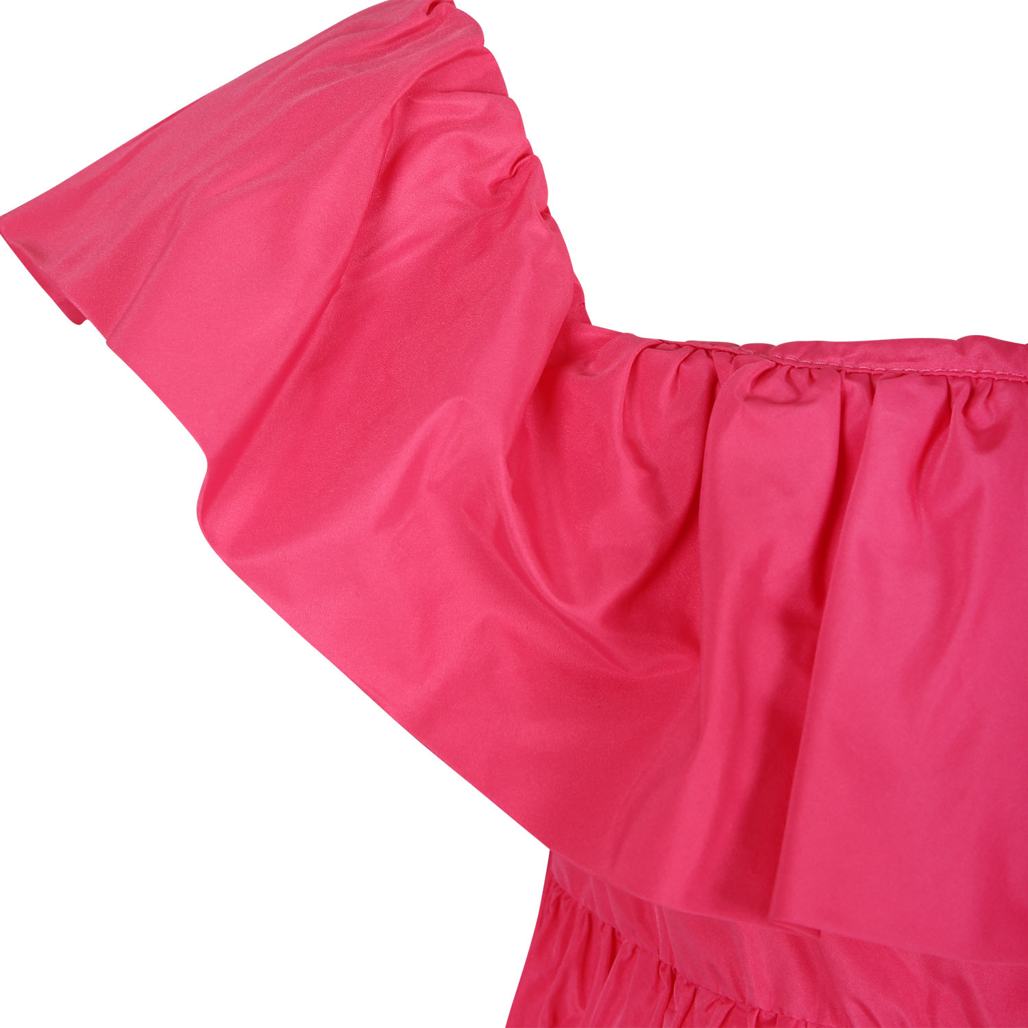 MSGM LOGO-EMBROIDERED TAFFETA DRESS