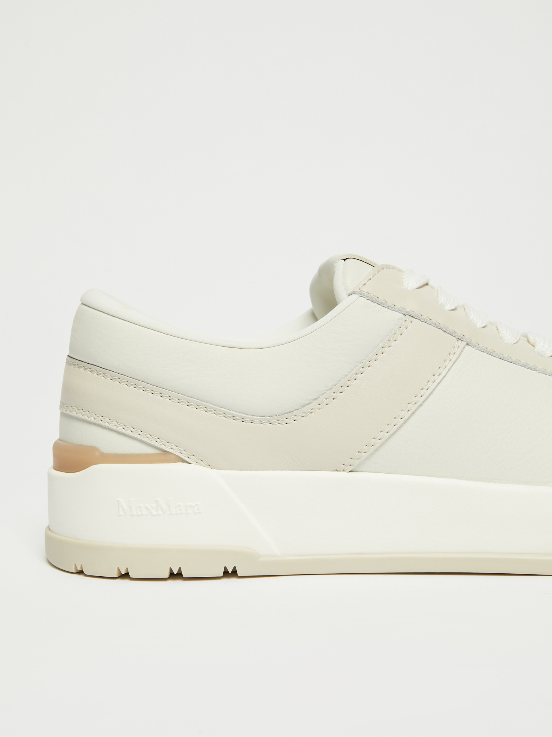 Max Mara Leather Sneakers In Neutral
