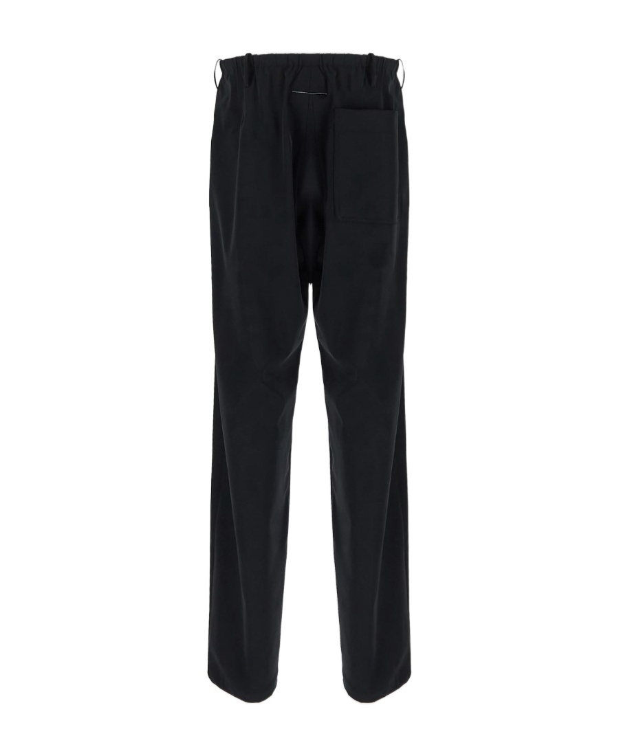 Mm6 Maison Margiela Twill Wide-leg Trousers In Black