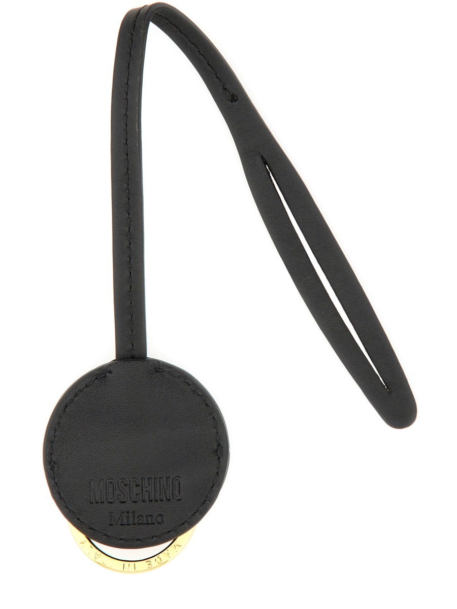 Moschino Pattern Keychain In Black