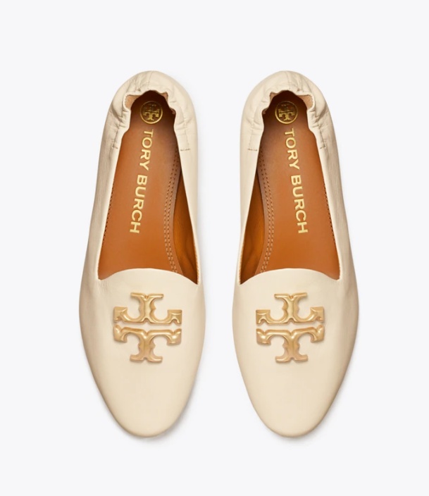 Tory Burch Eleanor Leather Medallion Loafers In Nude
